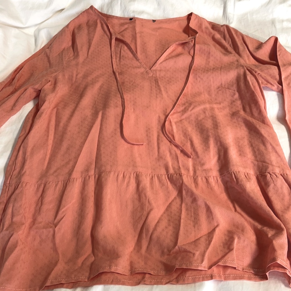 💕 Peach Coral Blouse Top